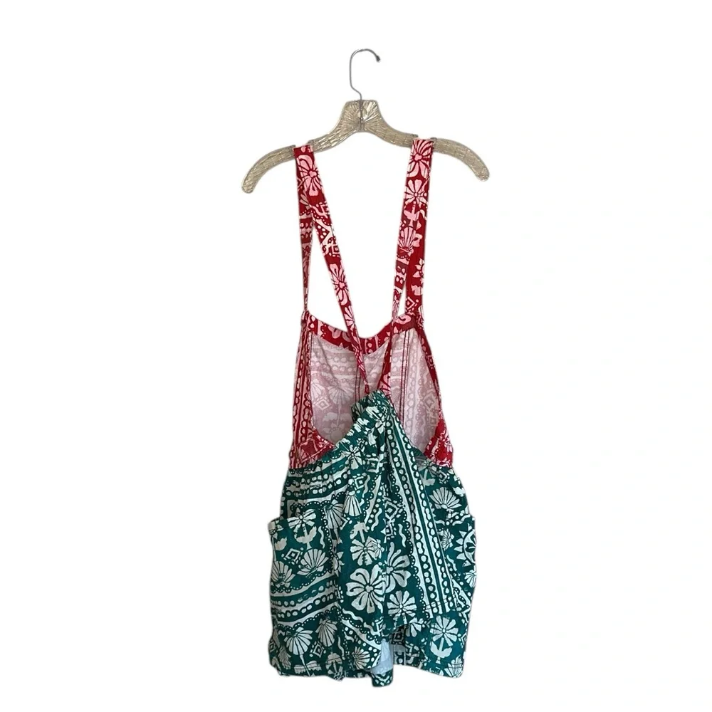 NEW  Free People Women's Red Palm Bay Printed Shortalls